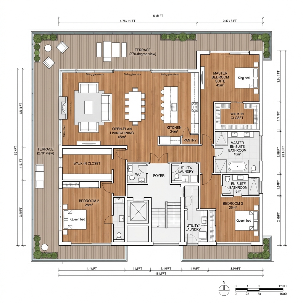 Схема планировки 2-Bed