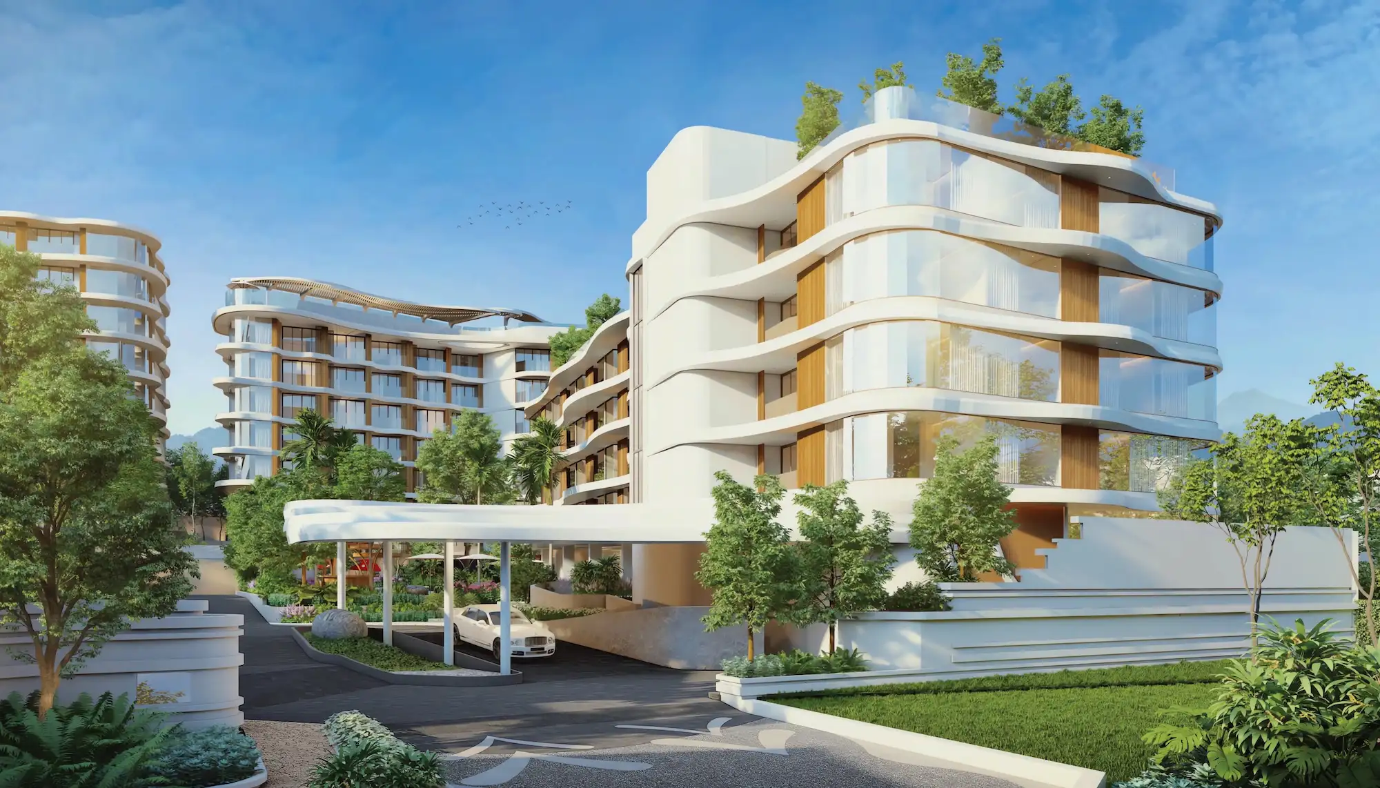 Vibe Residence Karon - бассейн с видом на море