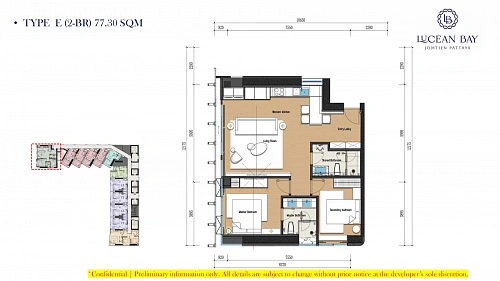 Lucean Bay Jomtien Pattaya — планировка квартиры 11