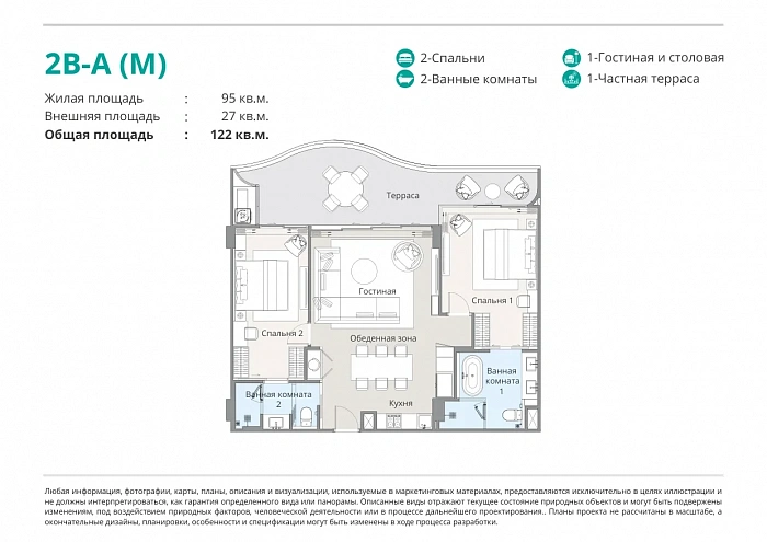 Bellaguna Lake Residences Lotus — апартаменты с 2 спальнями, 122-198 м² — фото объекта 6, Пхукет