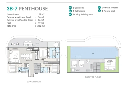 Laguna Beach Residences Bayside — планировка квартиры 12