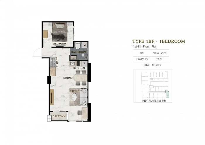 Siam Oriental Beach — апартаменты с 1 спальней, 33-39 м² — фото объекта 12, Паттайя