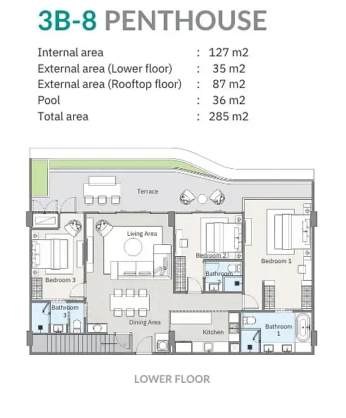 Laguna Beach Residences Bayside — апартаменты с 3 спальнями, 163-359 м² — фото объекта 8, Пхукет