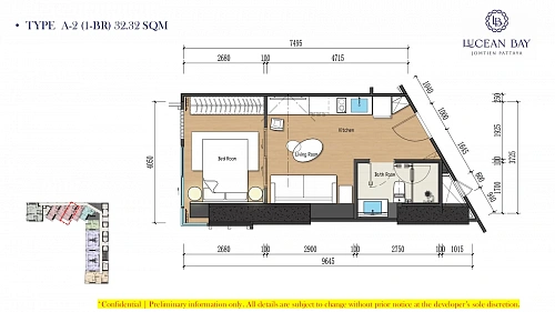 Lucean Bay Jomtien Pattaya — планировка квартиры 3