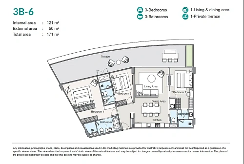 Laguna Beach Residences Bayside — планировка квартиры 11