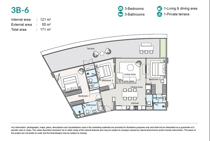 Laguna Beach Residences Bayside — апартаменты с 3 спальнями, 163-359 м² — фото объекта 7, Пхукет