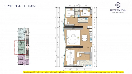 Lucean Bay Jomtien Pattaya — планировка квартиры 17