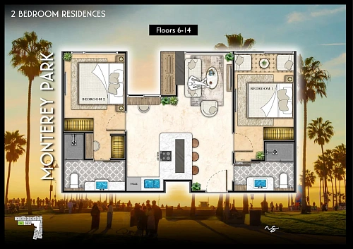 The Riviera Santa Monica — планировка квартиры 21