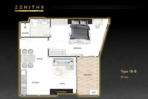 Zenith Pattaya II — планировка квартиры 2