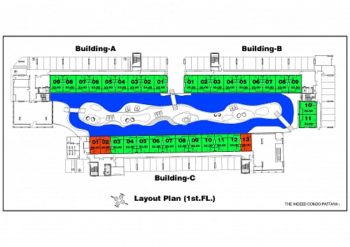 The Indeed Condo Pattaya — план этажа 1