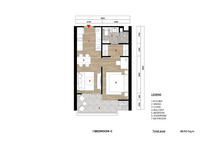 The Ozone Oasis Condo — апартаменты с 1 спальней, 40- 48 м² — фото объекта 8, Пхукет