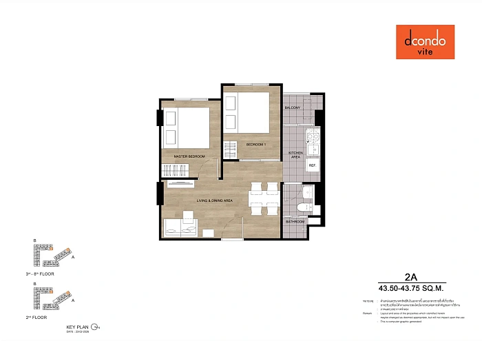 Dcondo Vite — апартаменты с 2 спальнями, 42.75 – 43.75 м² — фото объекта 2, Паттайя