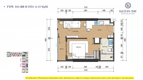 Lucean Bay Jomtien Pattaya — планировка квартиры 6