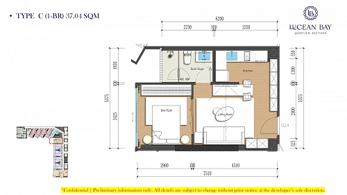 Lucean Bay Jomtien Pattaya — планировка квартиры 5