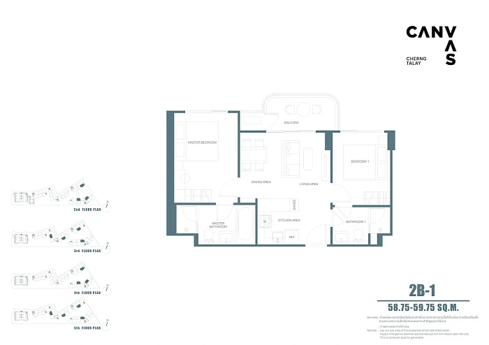 Canvas Cherngtalay — апартаменты с 2 спальнями, 59-105 м² — фото объекта 21, Пхукет