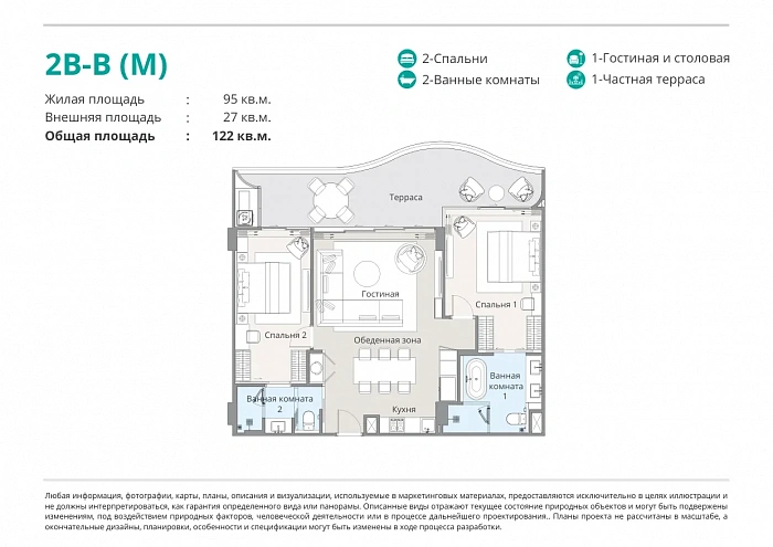 Bellaguna Lake Residences Lotus — апартаменты с 2 спальнями, 122-198 м² — фото объекта 8, Пхукет