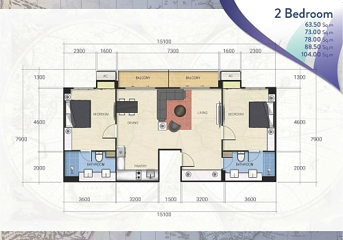 Seven Seas Condo — планировка квартиры 3