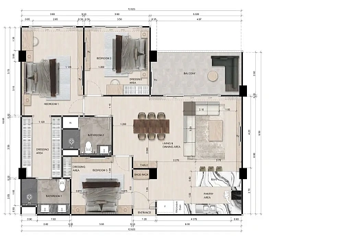 Zensiri Residence — планировка квартиры 3