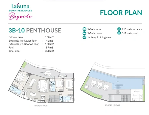 Laguna Beach Residences Bayside — планировка квартиры 15
