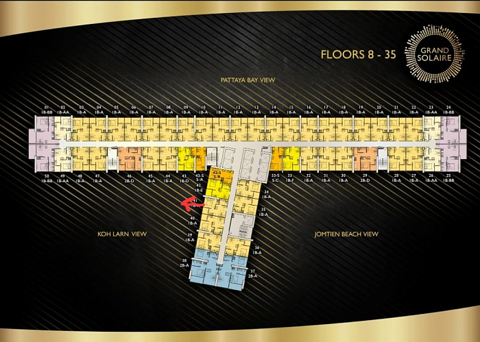 Grand Solaire — апартаменты с 1 спальней, 29 m² ID578104 — фото объекта 8, Паттайя