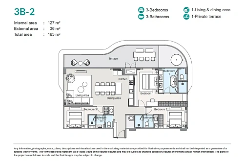 Laguna Beach Residences Bayside — планировка квартиры 7