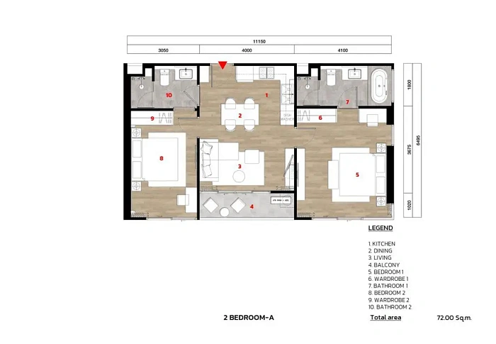The Ozone Oasis Condo — апартаменты с 2 спальнями, 72-81 м² — фото объекта 9, Пхукет