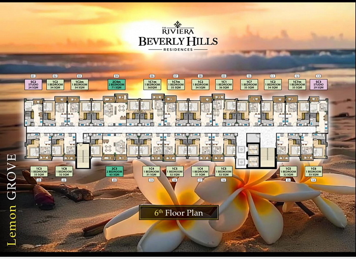 The Riviera Beverly Hills — апартаменты с 1 спальней, 31 м² ID578128 — фото объекта 7, Паттайя