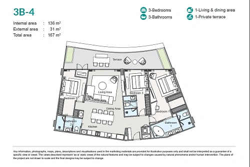 Laguna Beach Residences Bayside — планировка квартиры 9