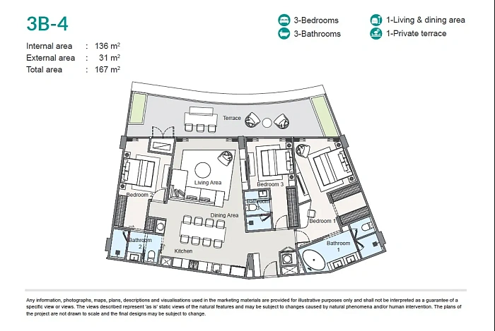 Laguna Beach Residences Bayside — апартаменты с 3 спальнями, 163-359 м² — фото объекта 5, Пхукет