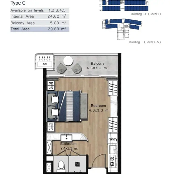 Sunshine Beach Resort — студия, 29-45 м² — фото объекта 6, Пхукет
