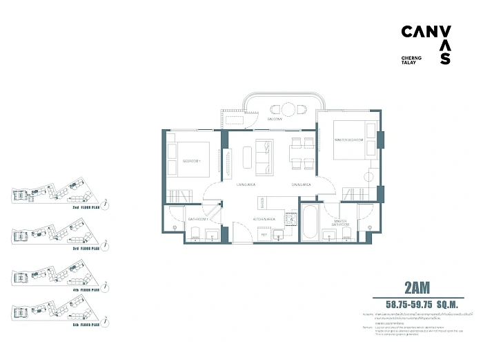 Canvas Cherngtalay — апартаменты с 2 спальнями, 59-105 м² — фото объекта 6, Пхукет