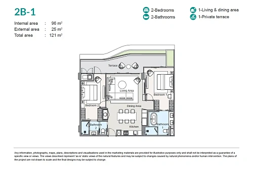Laguna Beach Residences Bayside — планировка квартиры 3