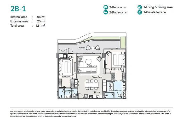 Laguna Beach Residences Bayside — апартаменты с 2 спальнями, 113-209 м² — фото объекта 3, Пхукет