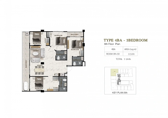 Siam Oriental Beach — апартаменты с 3 спальнями, 58-69 м² — фото объекта 14, Паттайя