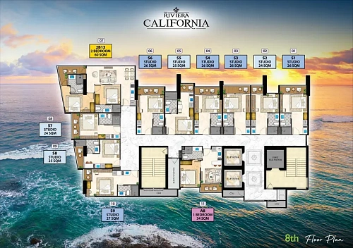 The Riviera California — план этажа 6
