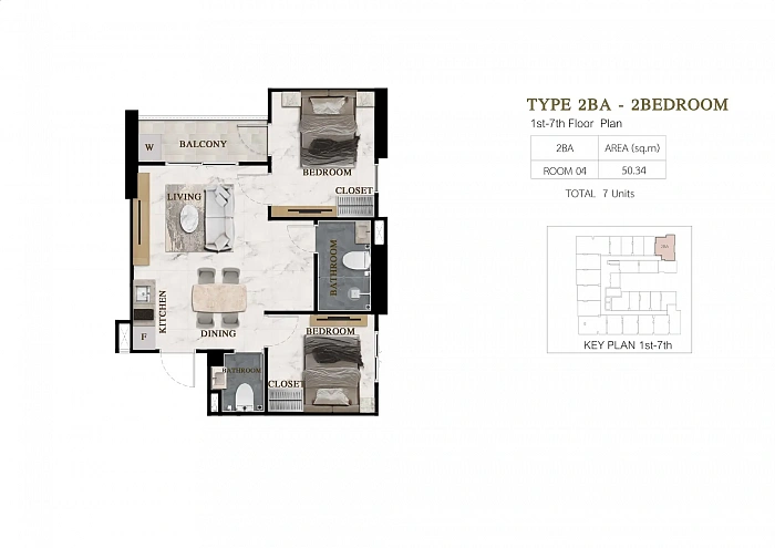Siam Oriental Beach — апартаменты с 2 спальнями, 40-58 м² — фото объекта 5, Паттайя
