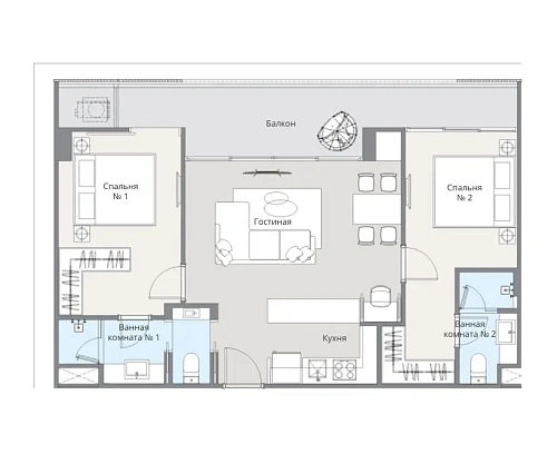 Laguna Lakeside Residence 2 — планировка квартиры 3