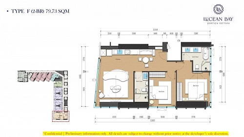 Lucean Bay Jomtien Pattaya — планировка квартиры 13