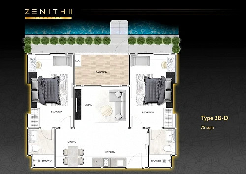 Zenith Pattaya II — планировка квартиры 8