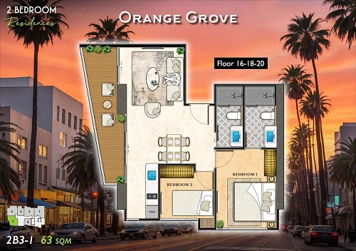The Riviera California — планировка квартиры 28
