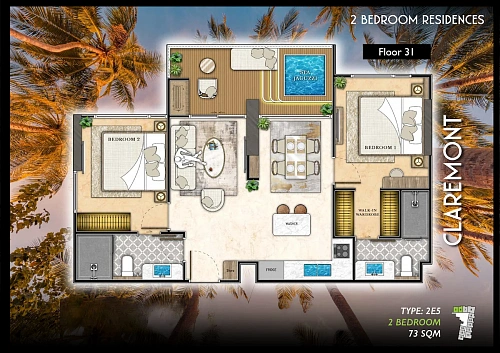 The Riviera Santa Monica — планировка квартиры 29