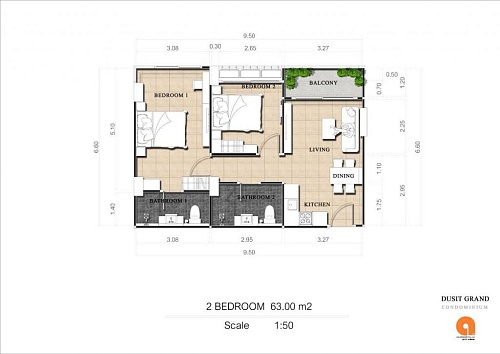 Dusit Grand Park 2 — планировка квартиры 2