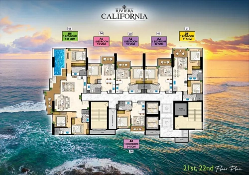The Riviera California — план этажа 14