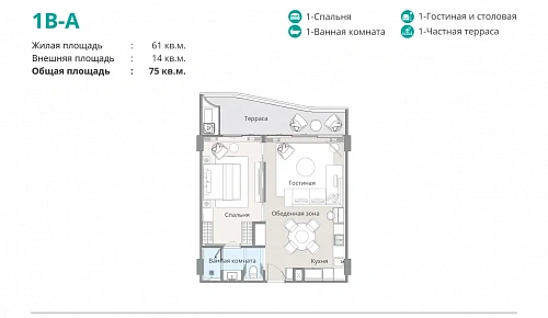 Bellaguna Lake Residences Lotus — планировка квартиры 1