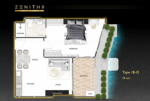 Zenith Pattaya II — планировка квартиры 4