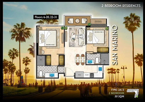 The Riviera Santa Monica — планировка квартиры 18