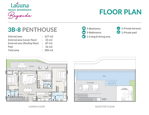 Laguna Beach Residences Bayside — планировка квартиры 13