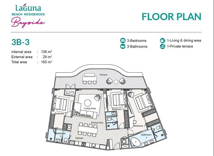 Laguna Beach Residences Bayside — апартаменты с 3 спальнями, 163-359 м² — фото объекта 6, Пхукет