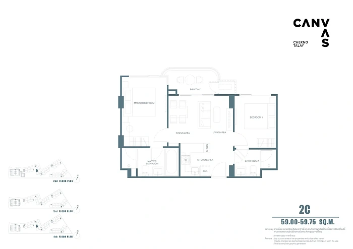 Canvas Cherngtalay — апартаменты с 2 спальнями, 59-105 м² — фото объекта 7, Пхукет
