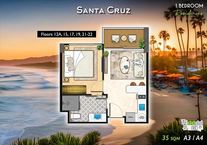 Riviera California — апартаменты с 1 спальней, 33-71 м² — фото объекта 5, Паттайя